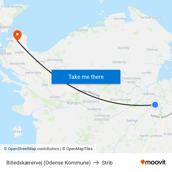 Billedskærervej (Odense Kommune) to Strib map