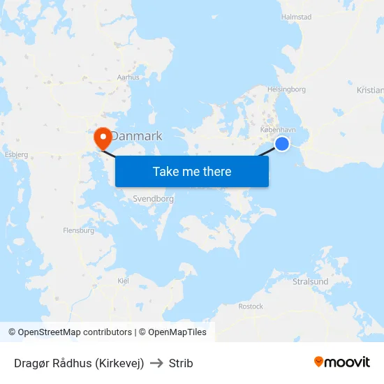 Dragør Rådhus (Kirkevej) to Strib map