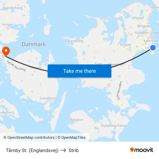 Tårnby St. (Englandsvej) to Strib map