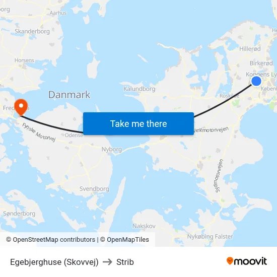 Egebjerghuse (Skovvej) to Strib map