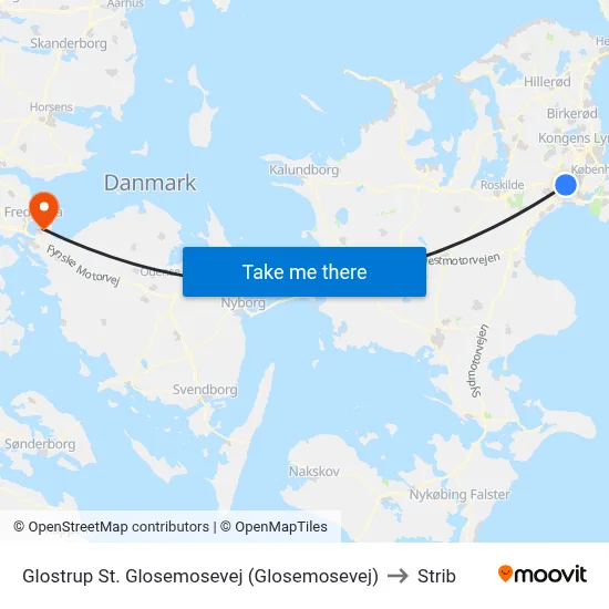 Glostrup St. Glosemosevej (Glosemosevej) to Strib map