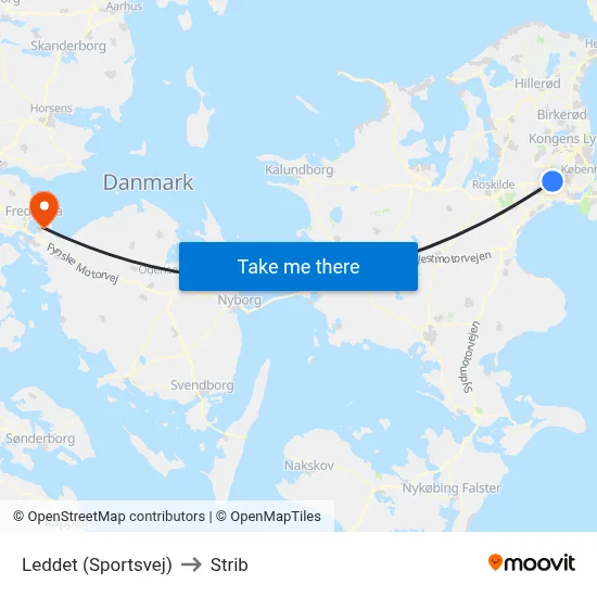 Leddet (Sportsvej) to Strib map