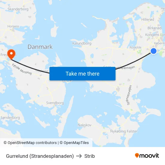 Gurrelund (Strandesplanaden) to Strib map