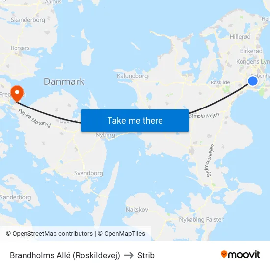 Brandholms Allé (Roskildevej) to Strib map