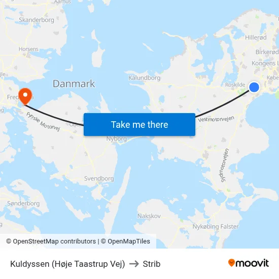 Kuldyssen (Høje Taastrup Vej) to Strib map