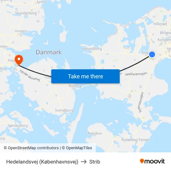 Hedelandsvej (Københavnsvej) to Strib map