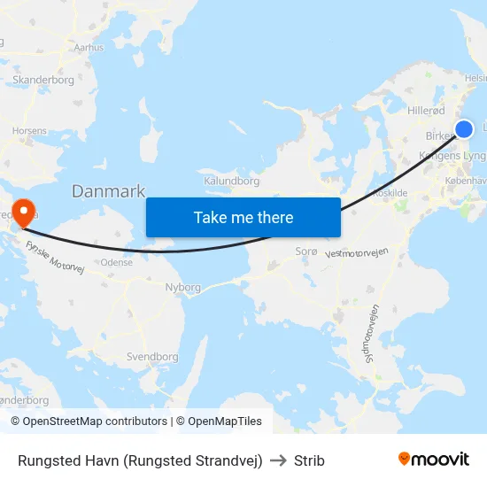 Rungsted Havn (Rungsted Strandvej) to Strib map