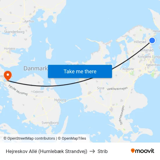 Hejreskov Allé (Humlebæk Strandvej) to Strib map