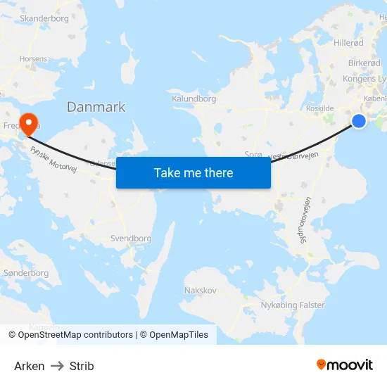 Arken to Strib map