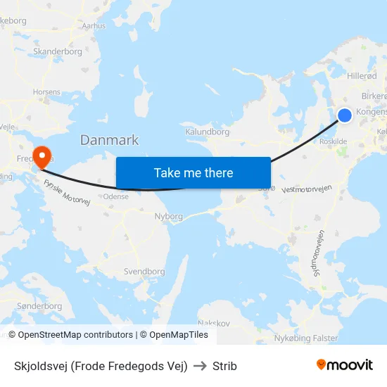 Skjoldsvej (Frode Fredegods Vej) to Strib map