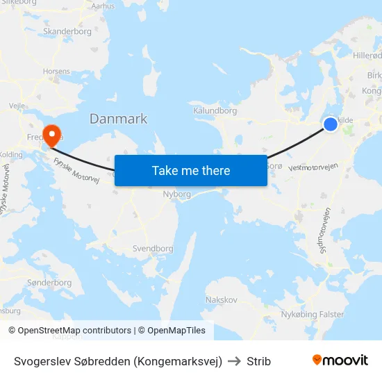 Svogerslev Søbredden (Kongemarksvej) to Strib map