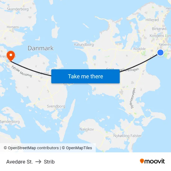 Avedøre St. to Strib map