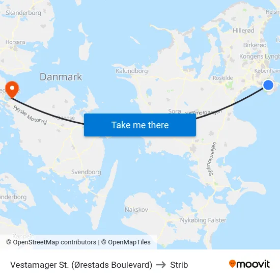 Vestamager St. (Ørestads Boulevard) to Strib map