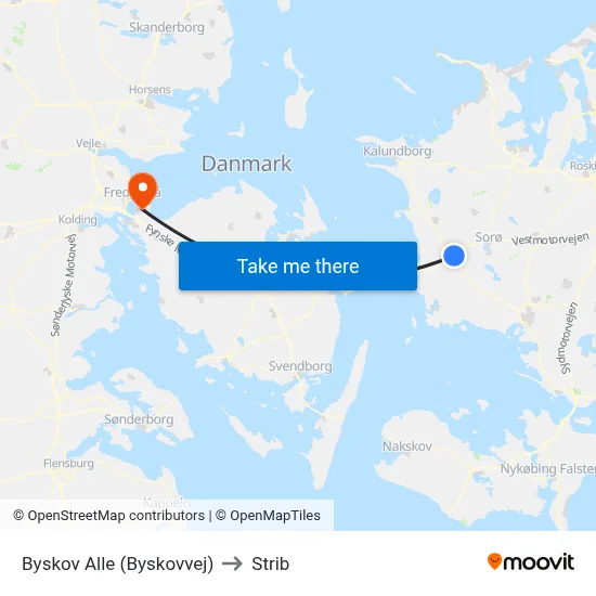 Byskov Alle (Byskovvej) to Strib map