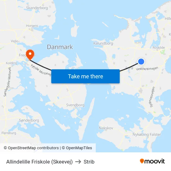 Allindelille Friskole (Skeevej) to Strib map