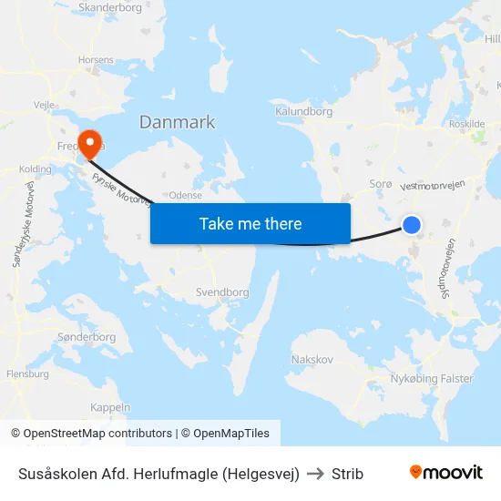 Susåskolen Afd. Herlufmagle (Helgesvej) to Strib map