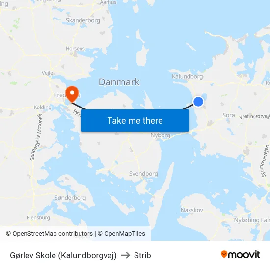 Gørlev Skole (Kalundborgvej) to Strib map