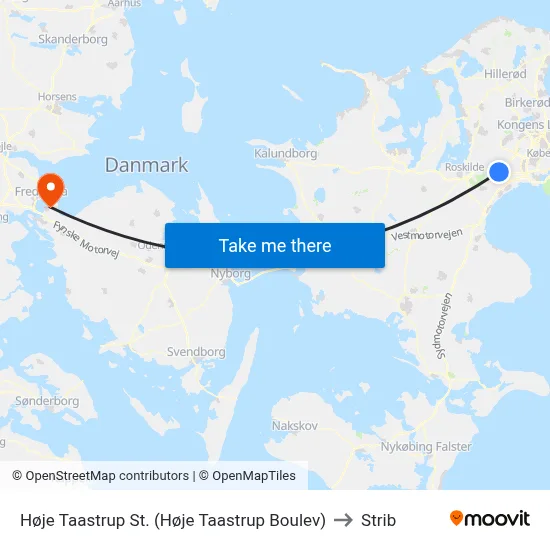 Høje Taastrup St. (Høje Taastrup Boulev) to Strib map