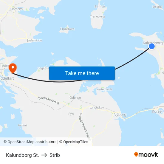 Kalundborg St. to Strib map