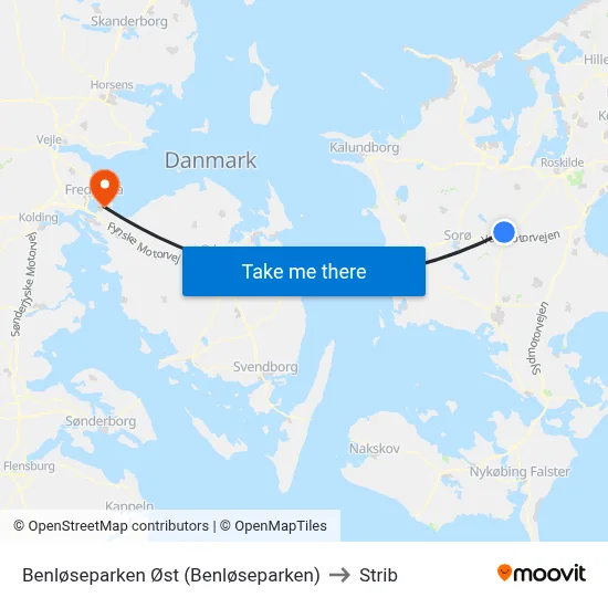Benløseparken Øst (Benløseparken) to Strib map