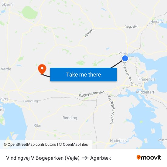 Vindingvej V Bøgeparken (Vejle) to Agerbæk map