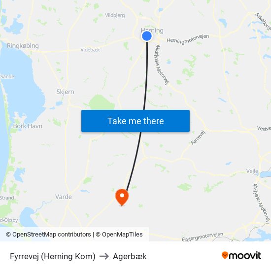 Fyrrevej (Herning Kom) to Agerbæk map