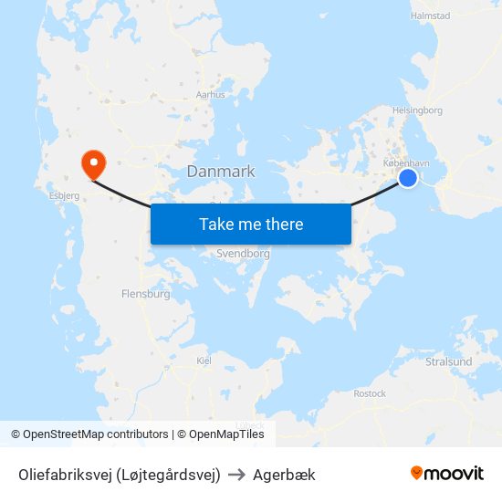 Oliefabriksvej (Løjtegårdsvej) to Agerbæk map