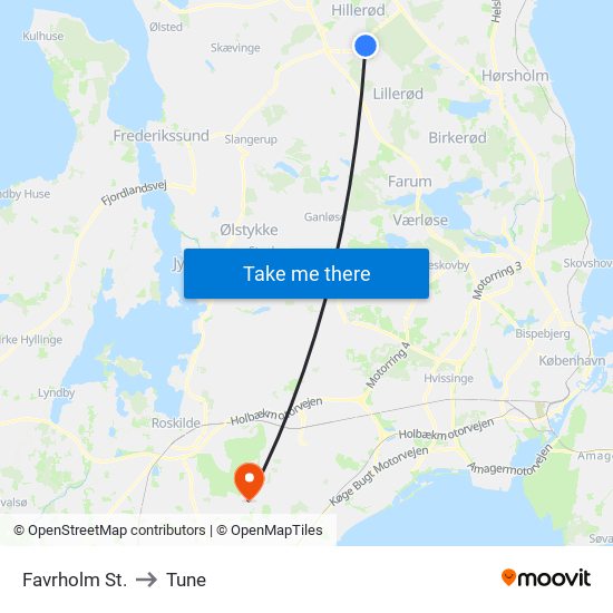 Favrholm St. to Tune map