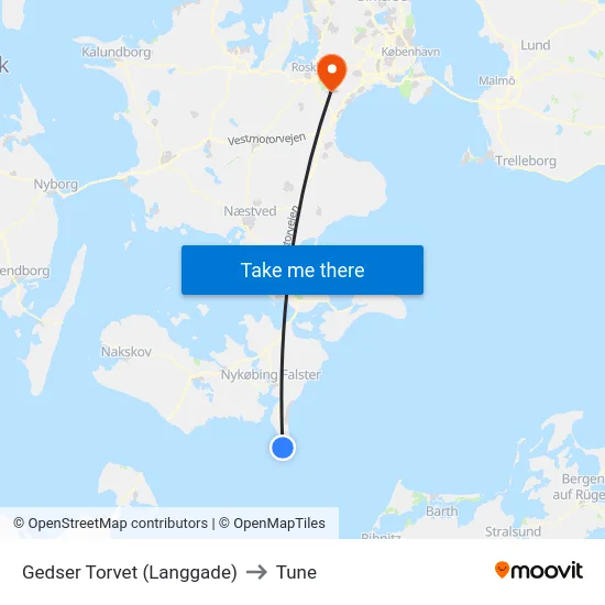 Gedser Torvet (Langgade) to Tune map