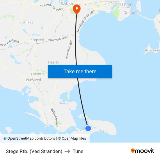 Stege Rtb. (Ved Stranden) to Tune map