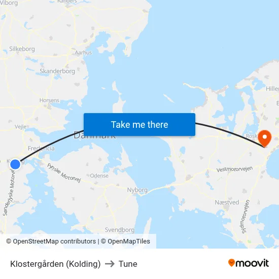 Klostergården (Kolding) to Tune map