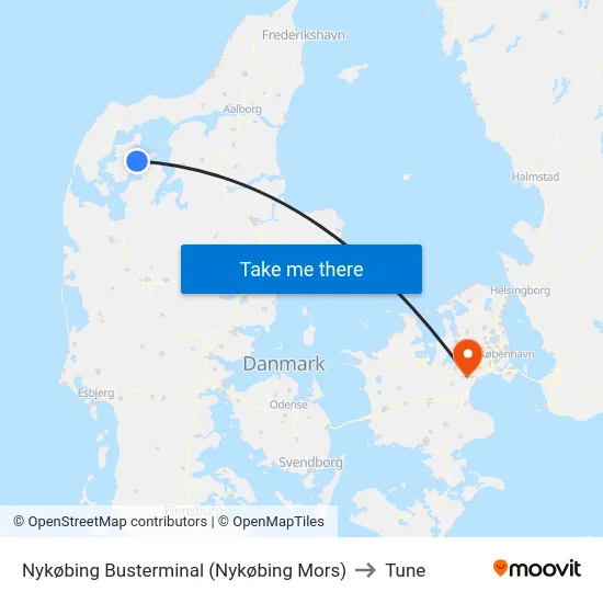 Nykøbing Busterminal (Nykøbing Mors) to Tune map