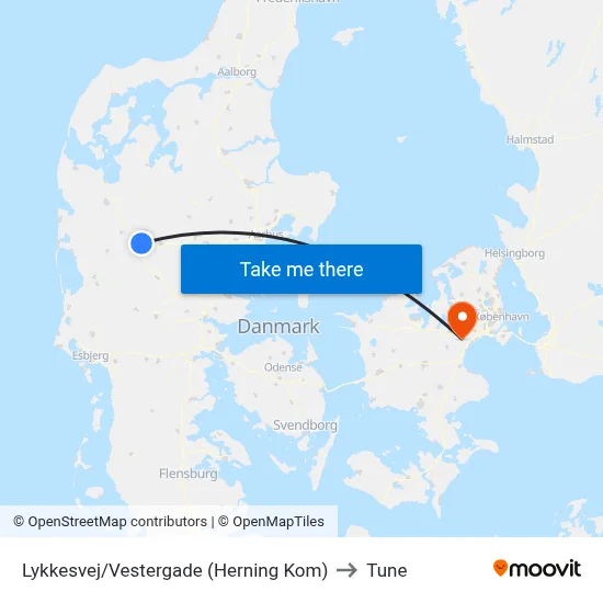 Lykkesvej/Vestergade (Herning Kom) to Tune map