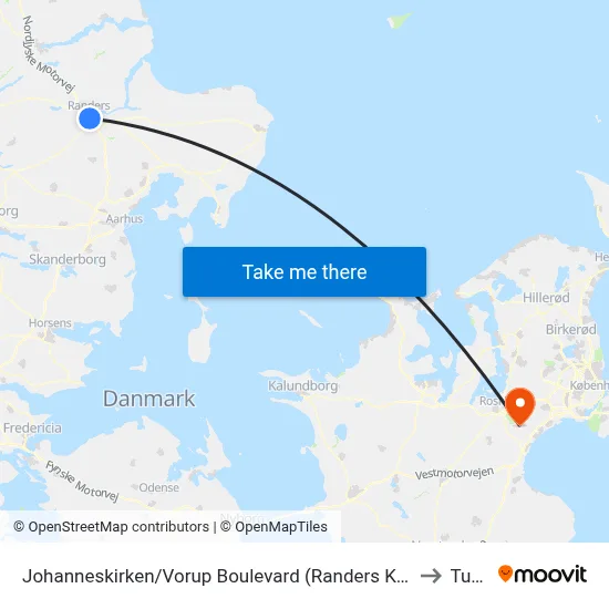 Johanneskirken/Vorup Boulevard (Randers Kom) to Tune map