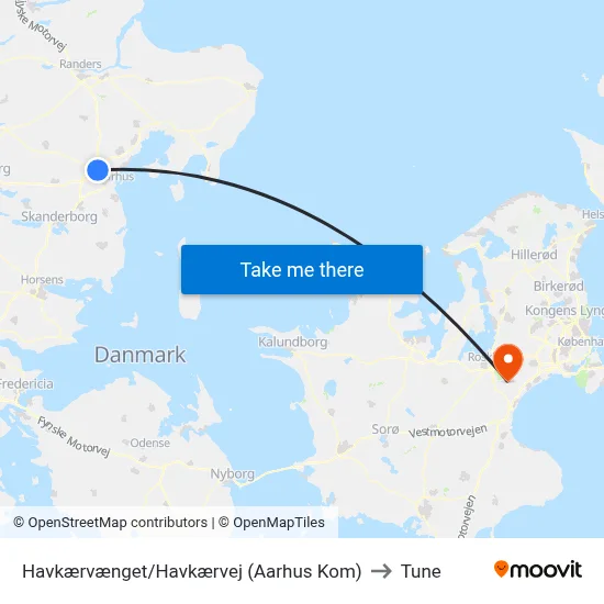 Havkærvænget/Havkærvej (Aarhus Kom) to Tune map