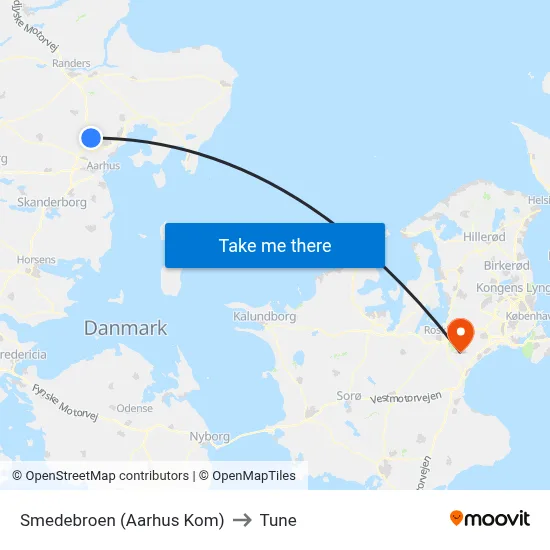 Smedebroen (Aarhus Kom) to Tune map