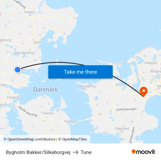 Bygholm Bakker/Silkeborgvej to Tune map