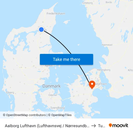 Aalborg Lufthavn (Lufthavnsvej / Nørresundby) to Tune map