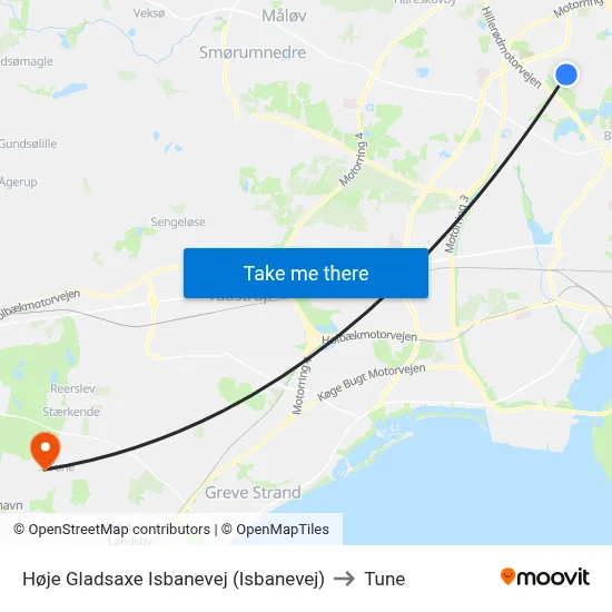 Høje Gladsaxe Isbanevej (Isbanevej) to Tune map