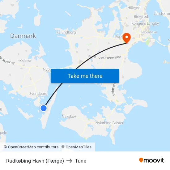Rudkøbing Havn (Færge) to Tune map
