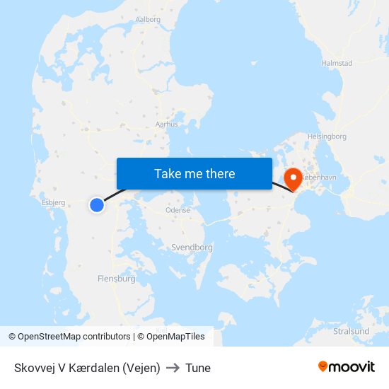 Skovvej V Kærdalen (Vejen) to Tune map