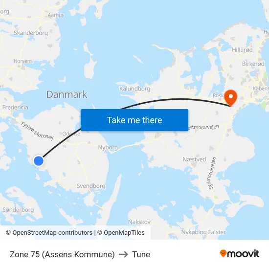 Zone 75 (Assens Kommune) to Tune map