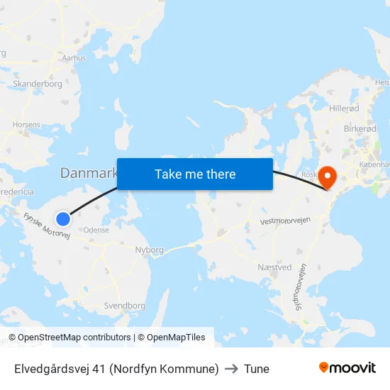 Elvedgårdsvej 41 (Nordfyn Kommune) to Tune map