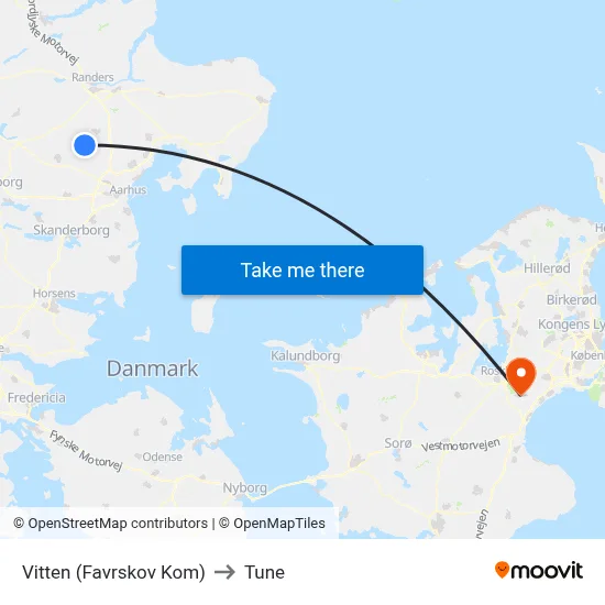 Vitten (Favrskov Kom) to Tune map