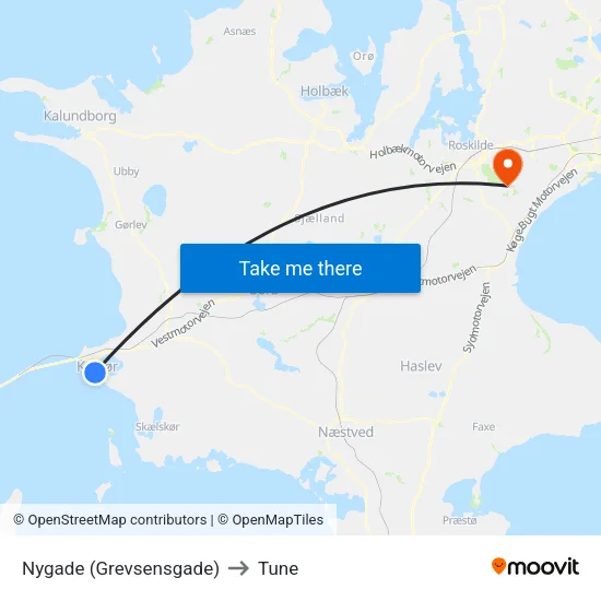 Nygade (Grevsensgade) to Tune map