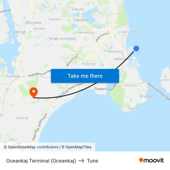 Oceankaj Terminal (Oceankaj) to Tune map
