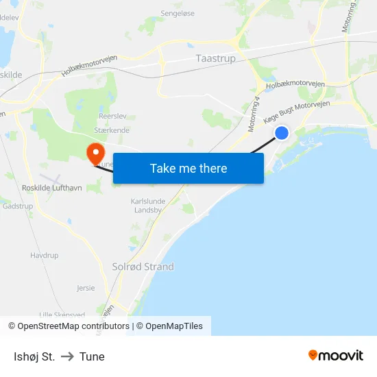 Ishøj St. to Tune map