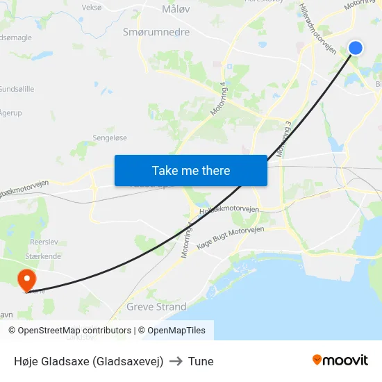 Høje Gladsaxe (Gladsaxevej) to Tune map