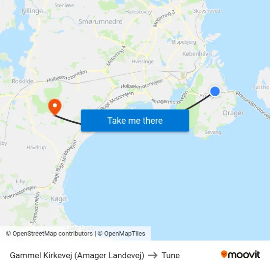 Gammel Kirkevej (Amager Landevej) to Tune map