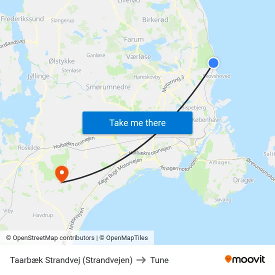 Taarbæk Strandvej (Strandvejen) to Tune map